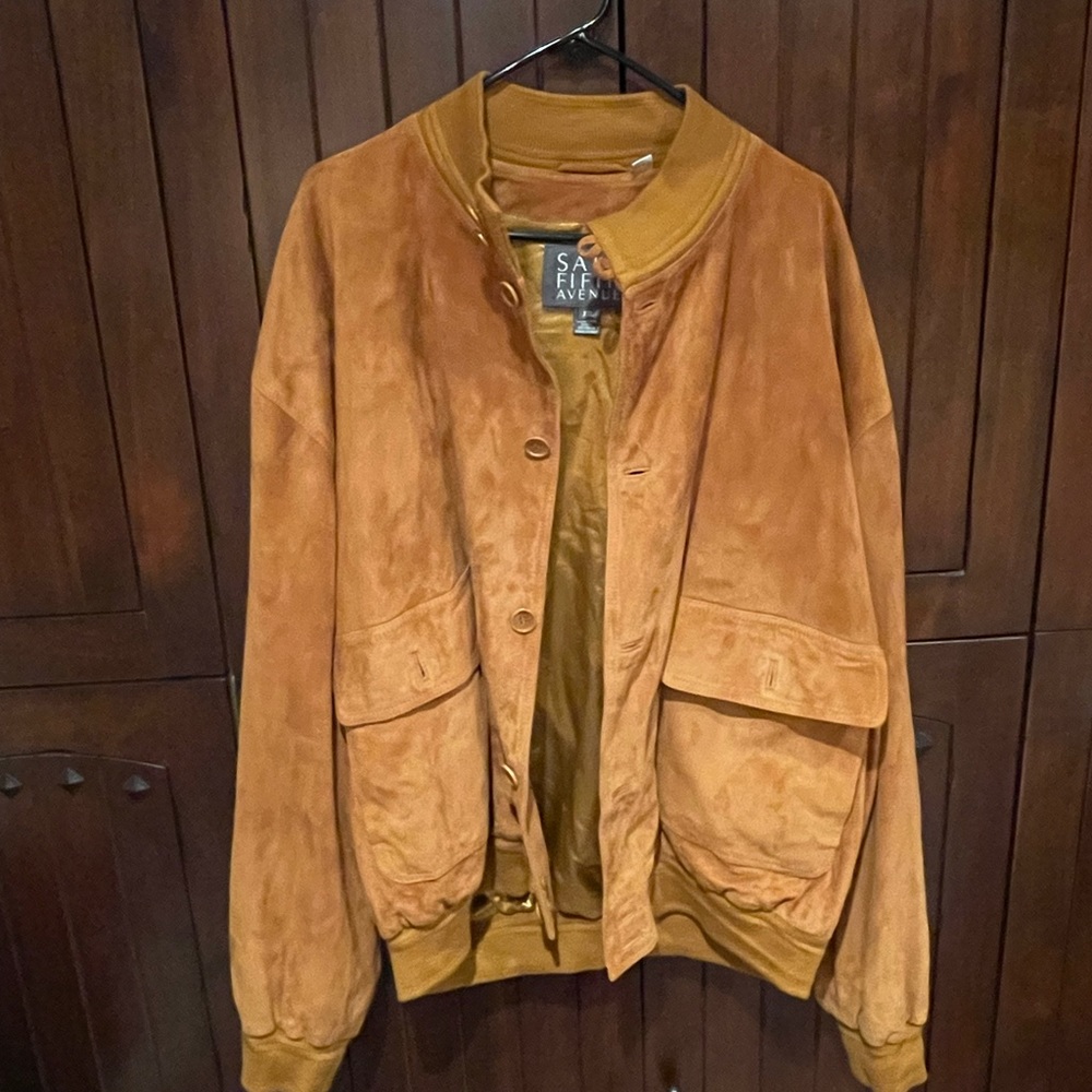 Saks Fifth Avenue Men's Suede Bomber Jacket in Tan